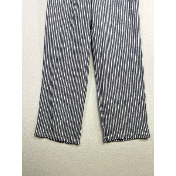 Old Navy Striped Wide Leg Pants Women Small Elastic Waist Drawstring Linen Blend - Picture 4 of 10